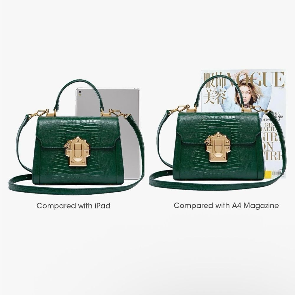 ♥️ LA'FESTIN Green mini Kelly “style”
leather cross body purse, gold hardware - Picture 9 of 15